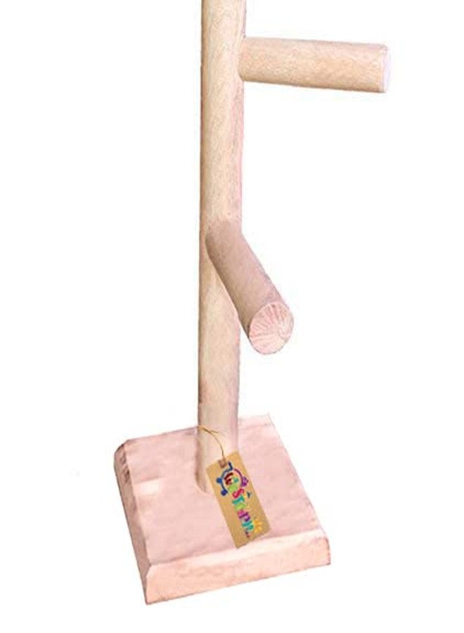 ويستيرن إرا حامل رمل للطيور من الخشب الطبيعي من العصر الغربي، مقاس 13 بوصة / 33 سم، مزود بدرجتين للعب والتمرين (قطعة واحدة) - Image 4